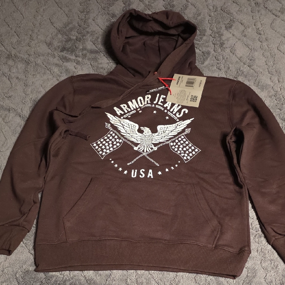 Armor JEANS, Brown Hoodie for Men